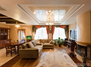 Beautiful modern lounge with soft sofas