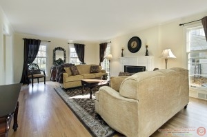 Living room with fireplace