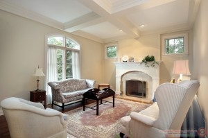 Living room with fireplace