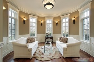 Living room with lighting scones