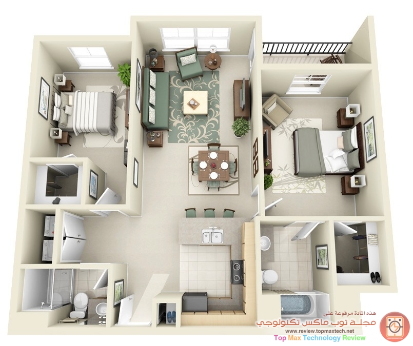 Large-Two-Bedroom-House-Plan