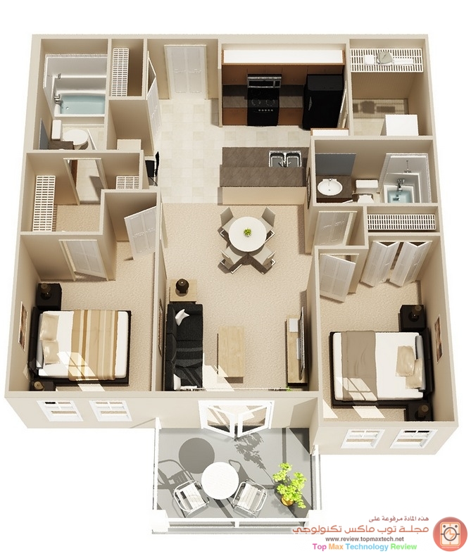Simple-Two-Bedroom-Floor-Plan
