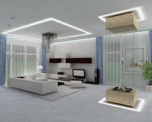 Soft-Blue-and-White-Interior-with-Glass-in-Modern-Living-Room-Furniture-Design-Ideas