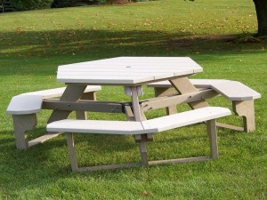 White-Hexagon-Picnic-Table-Plans
