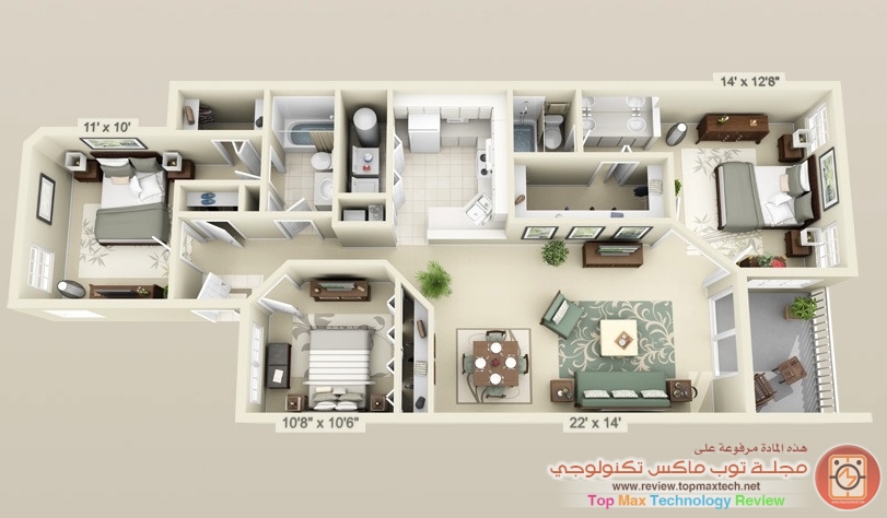 cool-3-bedroom-3d-plans