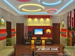living-room-false-ceiling-designs-with-colorful-POP-circles
