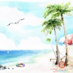 اجمل صور سواحل مرسومه باليد