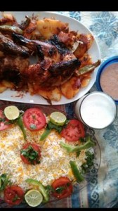 دجاج وبطاط بالفرن ورز وشتني