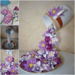 مجموعه افكار منفذه من الأكواب و ألأزهار اشغال يدويه 