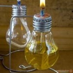 اعادة تدوير زجاجه اللمبه الاضاءه تحفه للمنزل 