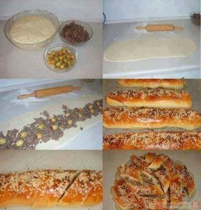 فطائر باللحم والزيتون