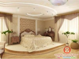 اسقف جبس فخمه و جديده  اوراق حائط انيقة جداً  اروع الديكورات لغرف النوم 2014
