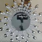 ديكور حائط من الستراس والملاعق البلاستيكية الفضية نتمنى انكم تستفادوا منها