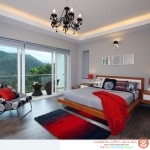 تصاميم لغرف نوم حديثة وعصرية باللون الاحمر والابيض والاسود