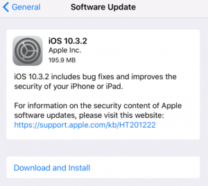 آبل ترسل تحديث نظامها iOS 10.3.2 لسد الثغرات الأمنية