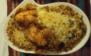 دجاج مع الأرز و الزبيب